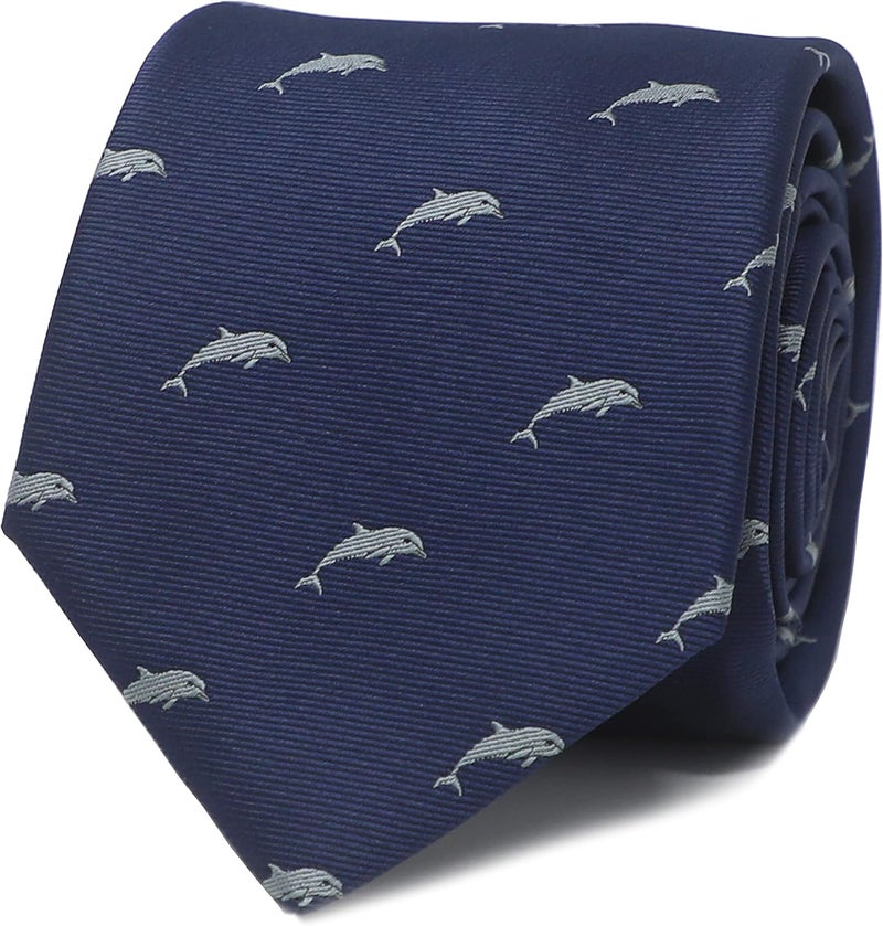 MENDEPOT Animal Pattern Necktie With Gift Box Sea Animal Pattern Tie Father's Day Birthday Gift Tie - Image 1